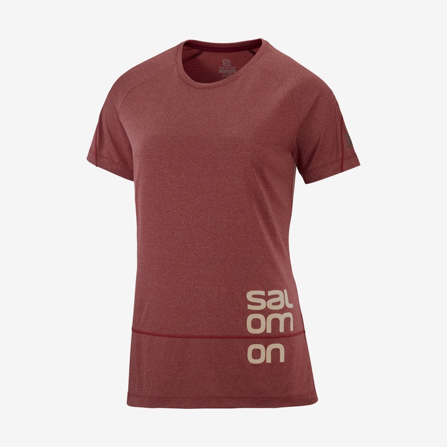 CROSS RUN GRAPHIC TEE WOMEN'S CABERNET Heather